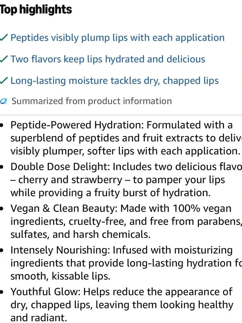 Peptide Glow Lip Serum Set by Market Fresh Beauty NIB